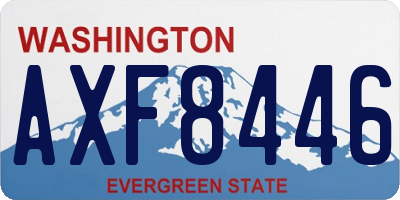 WA license plate AXF8446