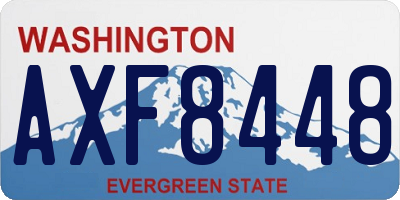WA license plate AXF8448