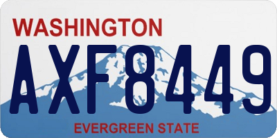WA license plate AXF8449