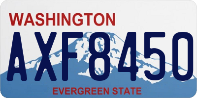 WA license plate AXF8450
