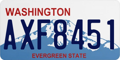 WA license plate AXF8451