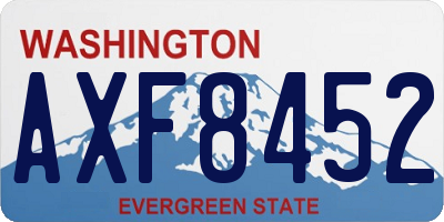WA license plate AXF8452
