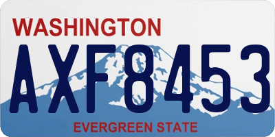 WA license plate AXF8453