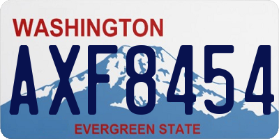 WA license plate AXF8454