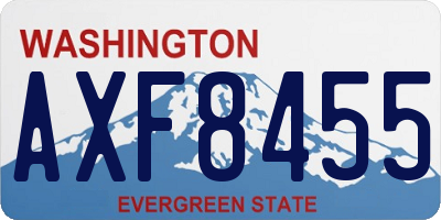 WA license plate AXF8455