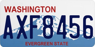 WA license plate AXF8456