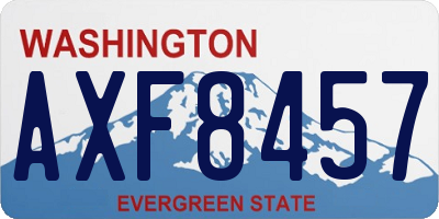 WA license plate AXF8457