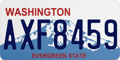 WA license plate AXF8459