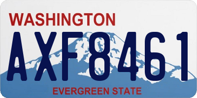 WA license plate AXF8461