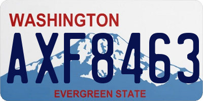 WA license plate AXF8463