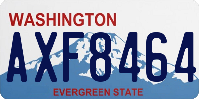 WA license plate AXF8464
