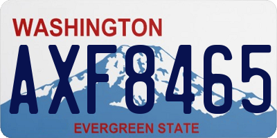 WA license plate AXF8465