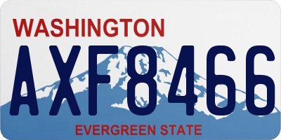 WA license plate AXF8466
