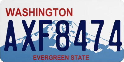 WA license plate AXF8474