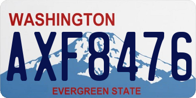 WA license plate AXF8476
