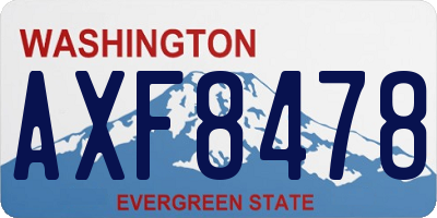 WA license plate AXF8478