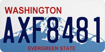 WA license plate AXF8481