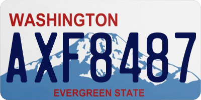 WA license plate AXF8487