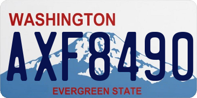 WA license plate AXF8490