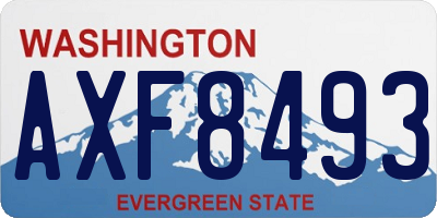 WA license plate AXF8493