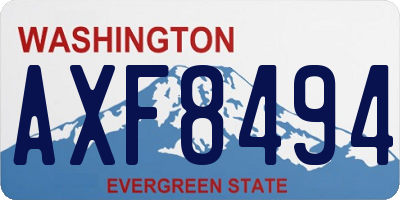 WA license plate AXF8494