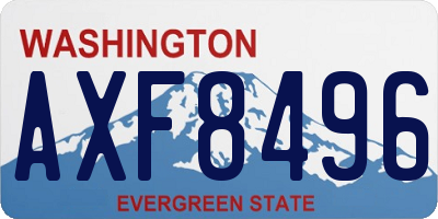 WA license plate AXF8496
