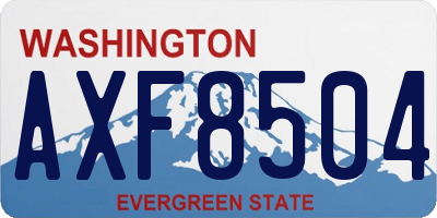 WA license plate AXF8504