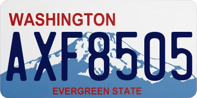 WA license plate AXF8505