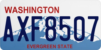 WA license plate AXF8507