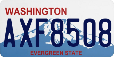 WA license plate AXF8508