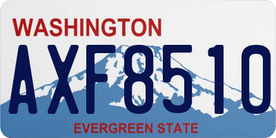 WA license plate AXF8510