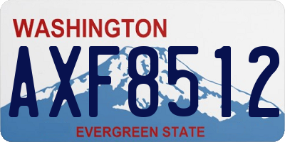 WA license plate AXF8512