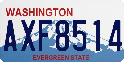 WA license plate AXF8514