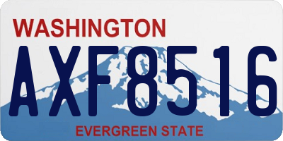 WA license plate AXF8516