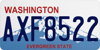 WA license plate AXF8522