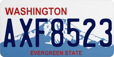 WA license plate AXF8523