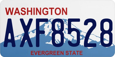 WA license plate AXF8528