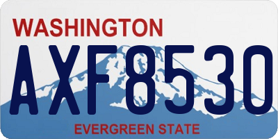 WA license plate AXF8530