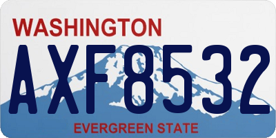 WA license plate AXF8532