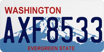 WA license plate AXF8533