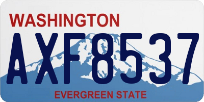 WA license plate AXF8537