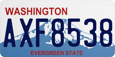 WA license plate AXF8538