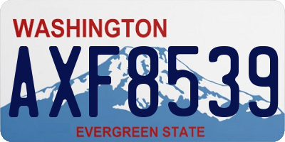 WA license plate AXF8539