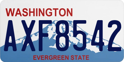 WA license plate AXF8542