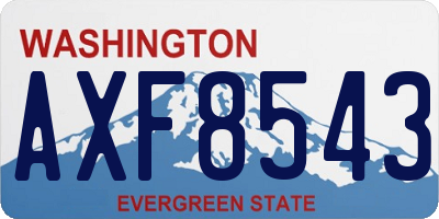 WA license plate AXF8543