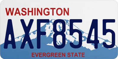 WA license plate AXF8545