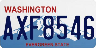 WA license plate AXF8546