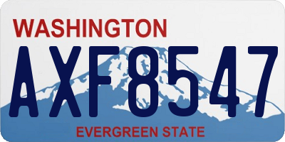 WA license plate AXF8547