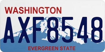 WA license plate AXF8548