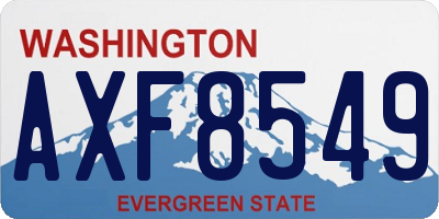 WA license plate AXF8549